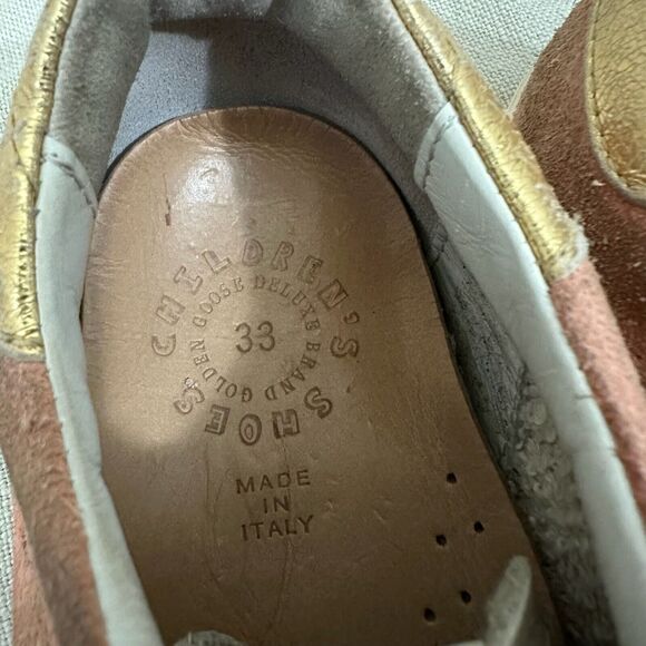 GOLDEN GOOSE Superstar Kids Low Top Sneakers in Peach / Gold Heel Tab - Picture 8 of 10